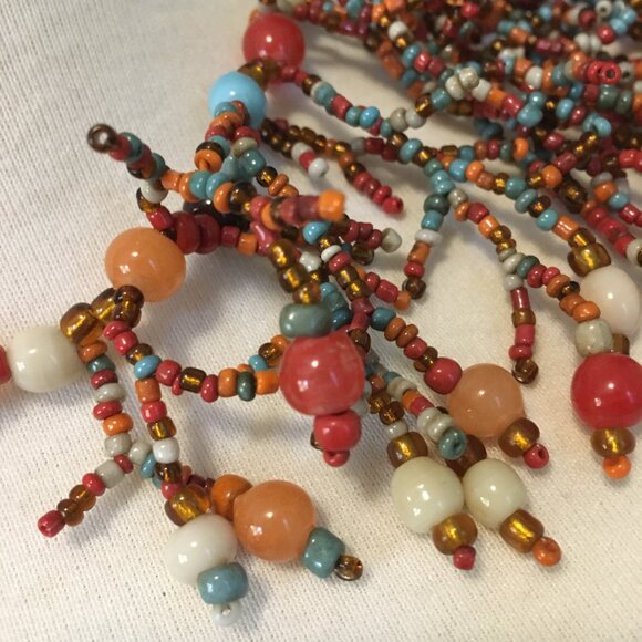 Coral Reef Inspired Beadwork Necklace Made in Italy - Picture 6 of 10